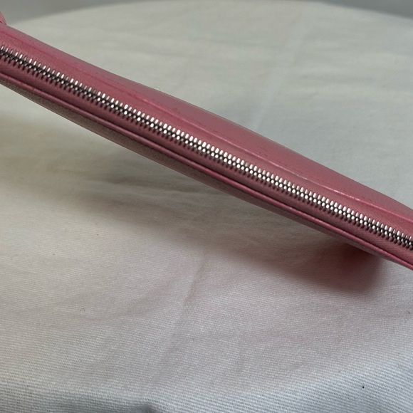 HERMES ‎ Zip Around Long Wallet Epsom pink with orange interior EUC - Picture 6 of 14
